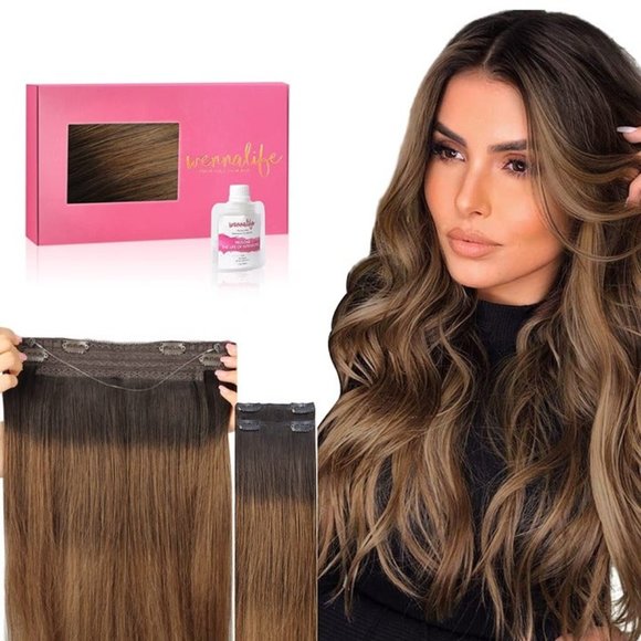 Wennalife Hair 2 10 Human Hair Halo Extensions 100g Highlighted